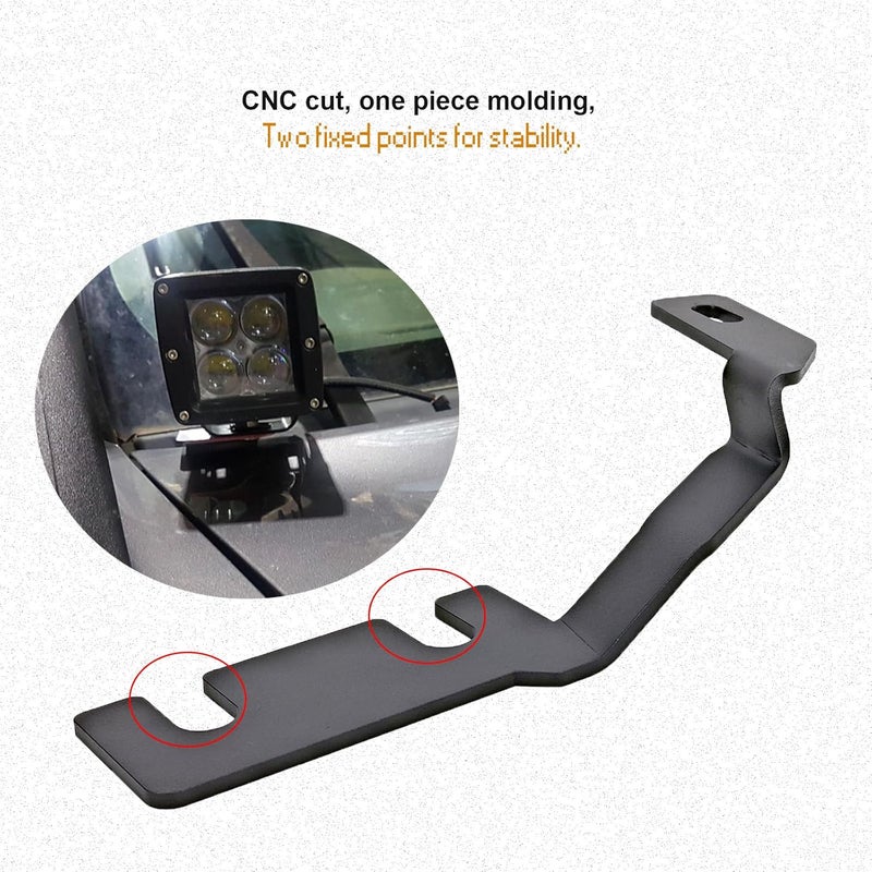 DarSeity Low Profile Mount Hood Hinges Ditch Light Brackets for Ford Ranger 2019-2023, for Auxiliary Off-Road Lighting - Image 4